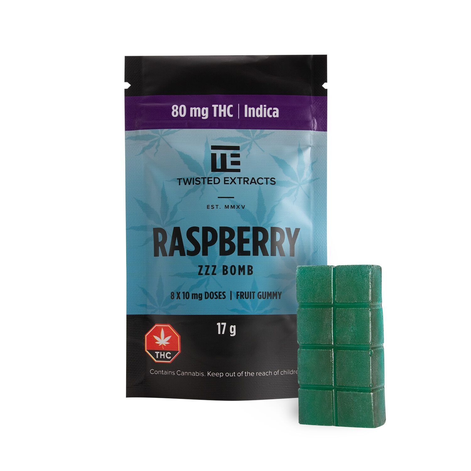 Twisted Extracts - Jelly Bomb Raspberry Indica 80mg