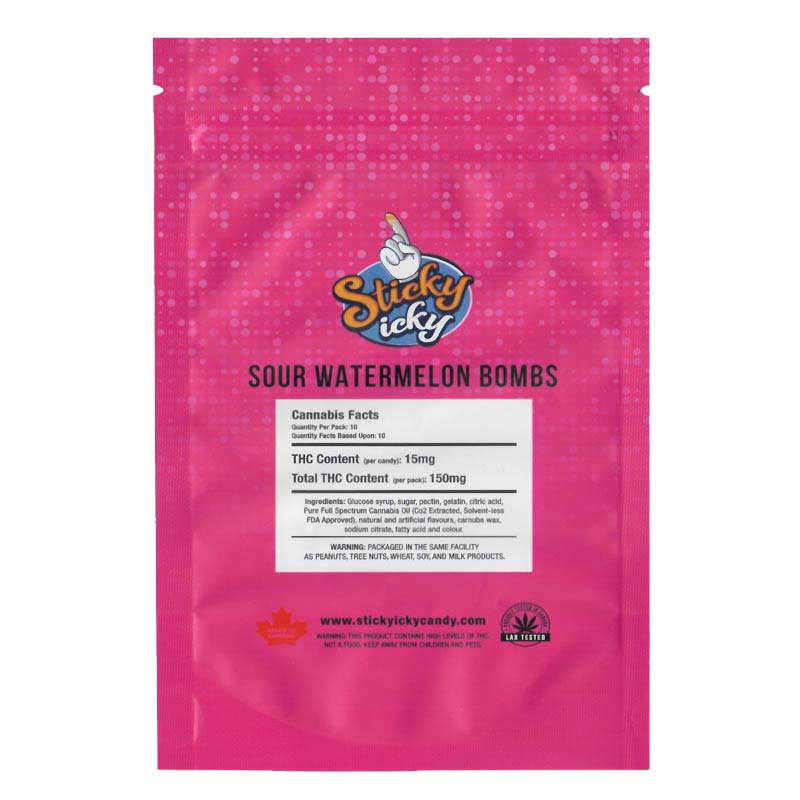 Sticky Icky Sour Watermelon Bombs 150mg