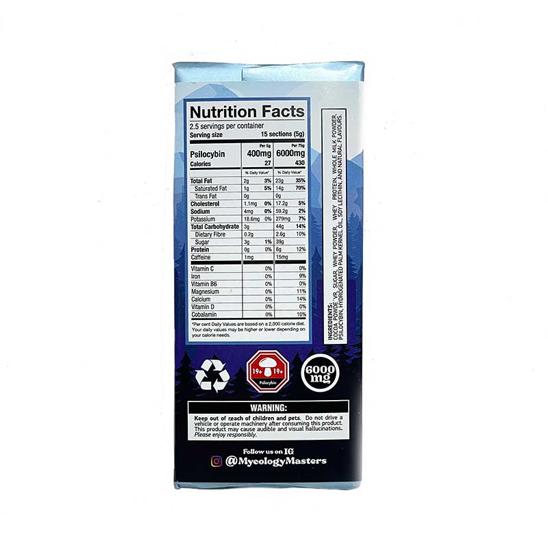 Mycology Masters Psychedelic Chocolate - 100% Psilocybin 6000mg