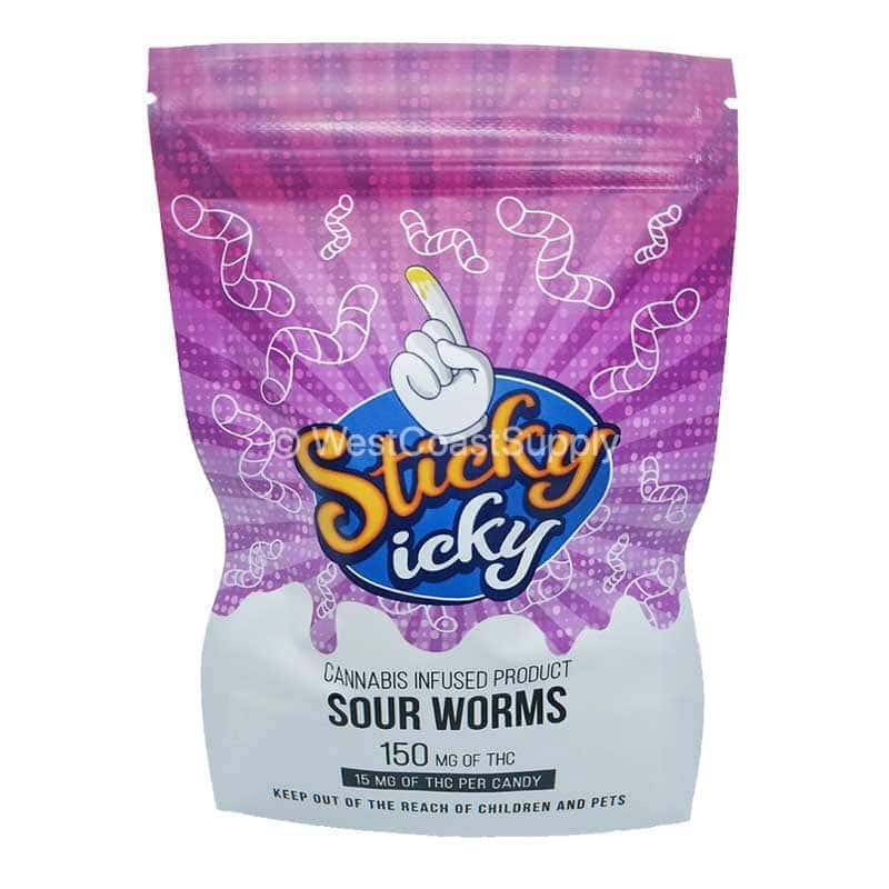Sticky Icky Sour Worms 150mg